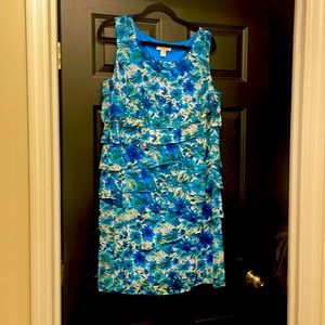 Blue and white spring dress,  dress barn. Size 14.